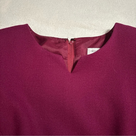Vintage Maggy London Wool‎ A-Line Dress Purple Long Sleeve Sz6P Fully Lined - Picture 7 of 12